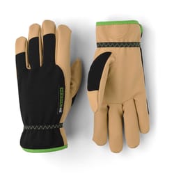 Hestra Job Unisex Indoor/Outdoor Work Gloves Black/Tan S 1 pair