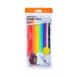 Wrap-It Storage Self Gripping 8 in. L Multicolored Cable Tie 10 pk