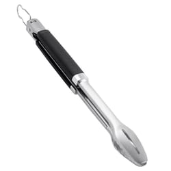 Weber Precision Stainless Steel Black/Silver Grill Tongs 1 pc