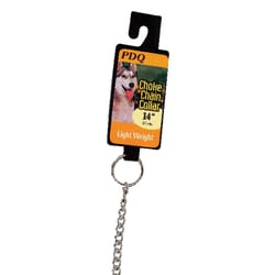 PDQ Silver Lightweight Steel Dog Choke Chain Collar Medium