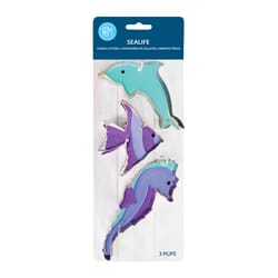 R&M International Sealife Cookie Cutter Set Silver 3 pc