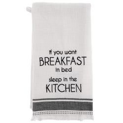 Karma Milo Black/White Cotton Breakfast In Bed Tea Towel 1 pk