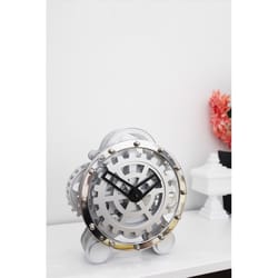 KIkkerland Black/Silver Table Clock Analog Battery Operated