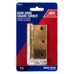 Ace 3 in. L Bright Brass Residential Door Hinge 1 pk