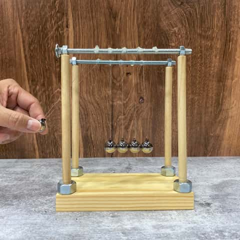 The Famous Newton's Cradle, Handcrafted Wood, the Original