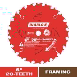 Diablo 6 in. D X 1/2 in. TiCo Hi-Density Carbide Framing Blade 20 teeth 1 pk