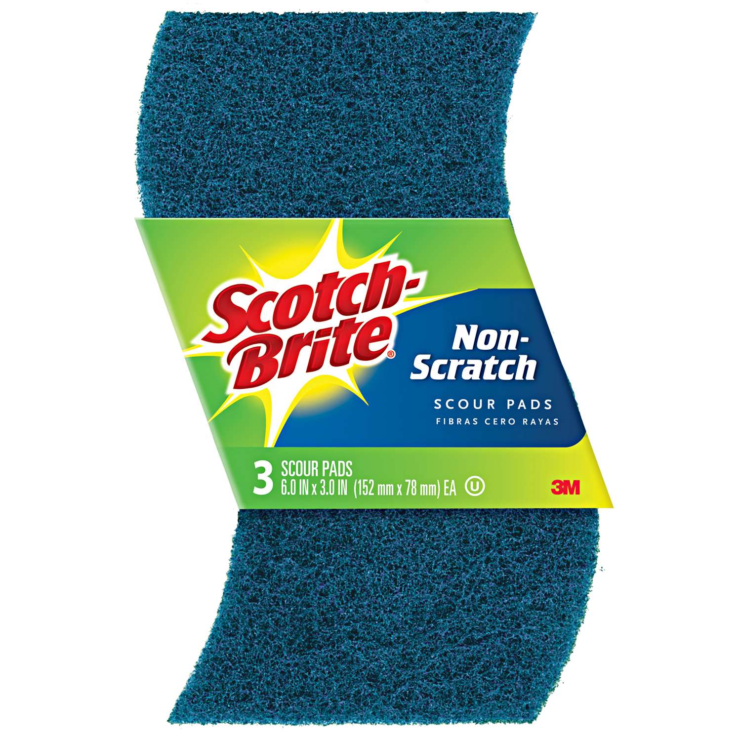 ScotchBrite NonScratch Scouring Pad For MultiPurpose 6 in. L 3 pk