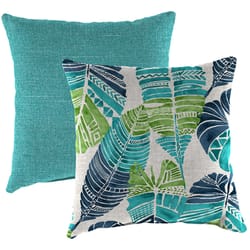 Jordan Manufacturing Aqua Knife Edge Polyester Throw Pillow 4 in. H X 16 in. W X 16 in. L