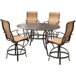 Hanover Manor 5 pc Brown Aluminum High Dining Set