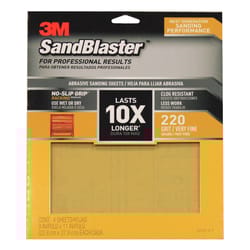 3M  SandBlaster  11 in. L x 9 in. W 220 Grit Ceramic  Sandpaper  4 pk 