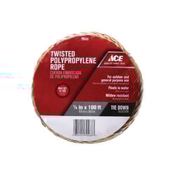 Ace 1/4 in. D X 100 ft. L Brown Twisted Poly Rope
