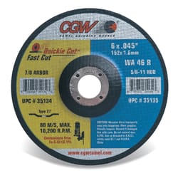 CGW 6 in. D X 7/8 in. Aluminum Oxide Cut-Off Wheel 1 pc