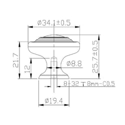 Richelieu Traditional Round Cabinet Knob 1-11/32 in. D 1-1/32 in. Brushed Nickel 1 pk