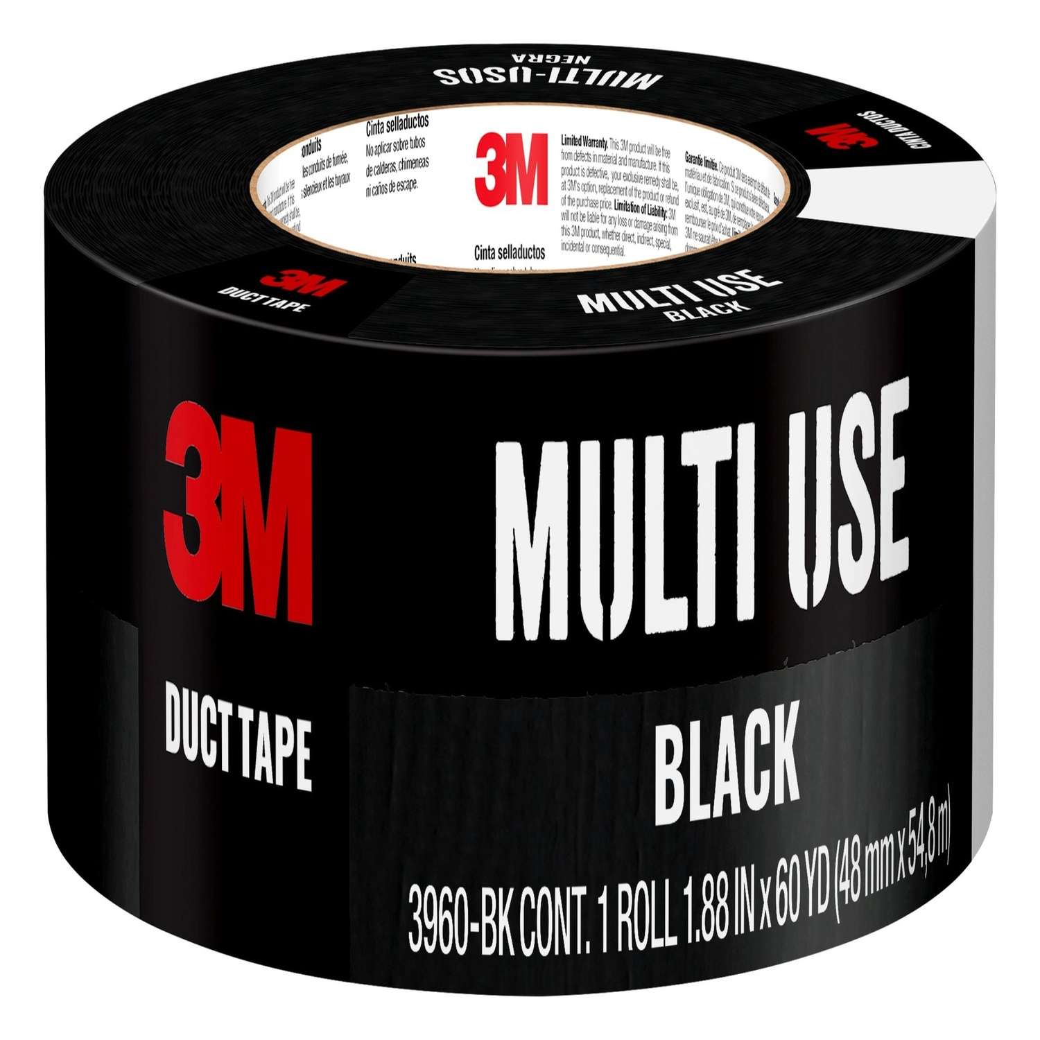 3M 1.88 in. W X 60 yd L Black Solid Duct Tape Ace Hardware