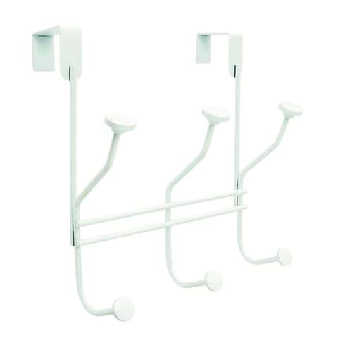 Amerock 9-5/16 in. L White Steel Medium Multiple Over the Door Hook 1 pk Amerock 9-5/16 in. L White Steel Medium Multiple Over the Door Hook 1 pk