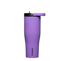 Corkcicle Go Cup XL 30 oz Varsity Purple BPA Free Insulated Straw Tumbler