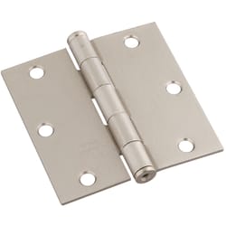 National Hardware 3-1/2 in. L Satin Nickel Door Hinge 3 pk