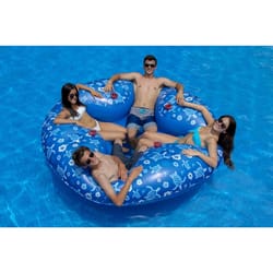 Swimline Blue/White Plastic Inflatable Pool Floating Lounger