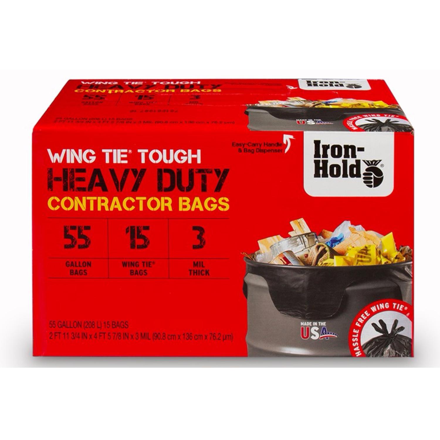 Iron Hold 55 gal. Contractor Bags Twist Tie 15 pk Ace Hardware