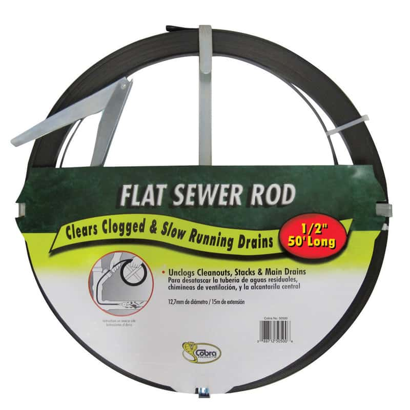 Cobra 50 ft. L Flat Steel Sewer Rod - Ace Hardware