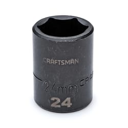 Craftsman 24 mm X 1/2 in. drive Metric 6 Point Standard Impact Socket 1 pc