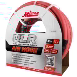 Milton 50 ft. L X 1/2 in. D Ultra Lightweight Rubber Air Hose 300 psi Red