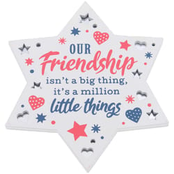Reflective Words Friendship 4 in. H X 0.25 in. W X 4 in. L Multicolored Wood Sentimental Hangers
