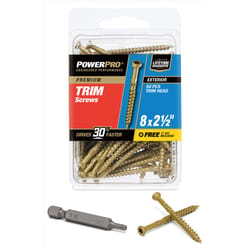 HILLMAN Power Pro No. 8 X 2-1/2 in. L Star Coarse Trim Screws 50 pk