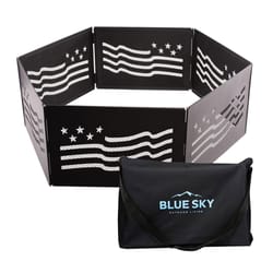 Blue Sky 12 in. H X 36 in. W Steel Hexagon Stars and Stripes Fire Ring For Wood
