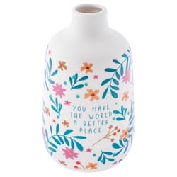 Karma 5 in. H X 2.75 in. W X 2.75 in. L Multicolored Ceramic Bud Vase