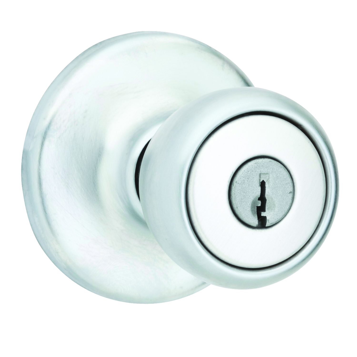 UPC 042049162301 product image for Kwikset Tylo Satin Chrome Steel Entry Knobs ANSI/BHMA Grade 3 1-3/4 in. | upcitemdb.com