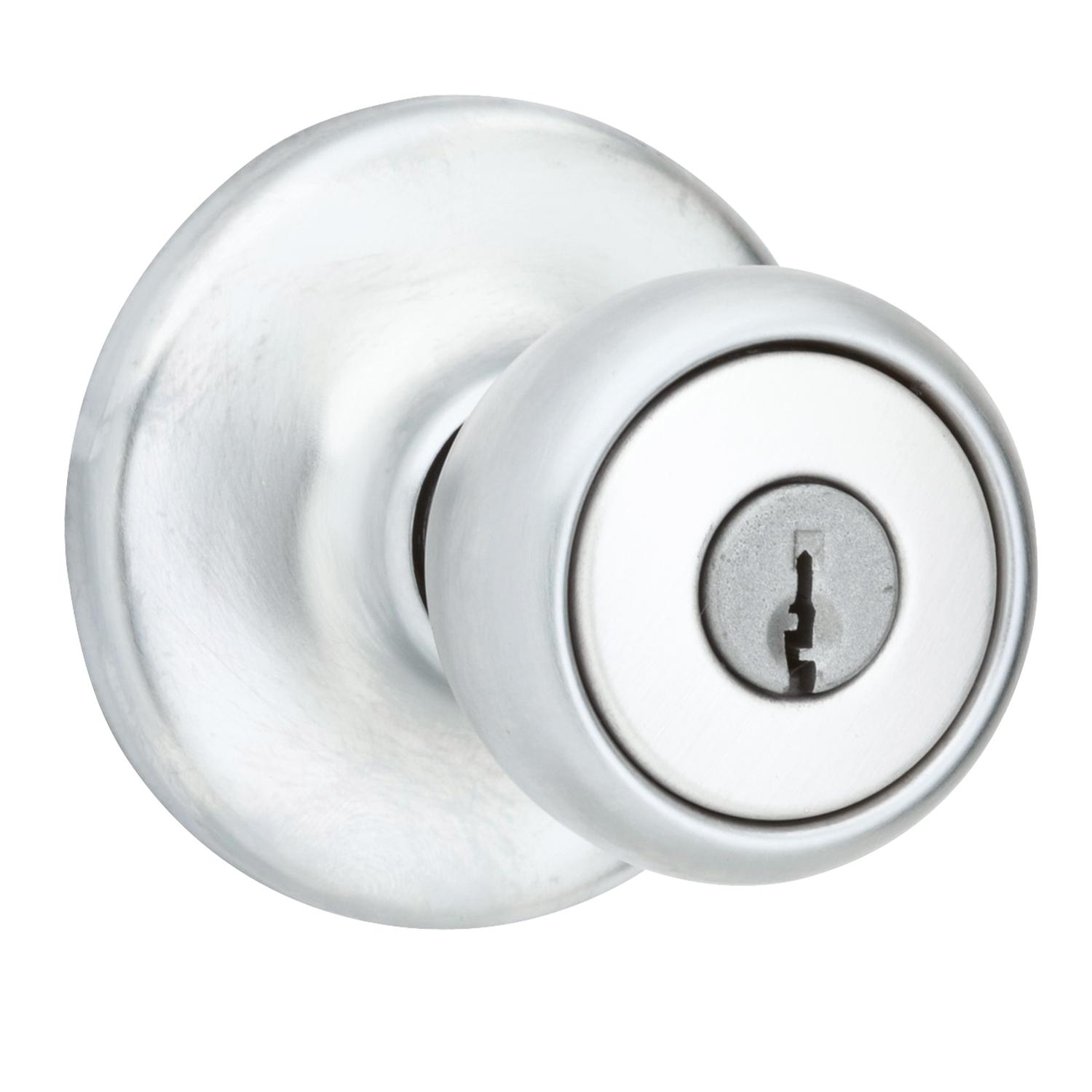 UPC 042049162301 product image for Kwikset Tylo Satin Chrome Steel Entry Knobs ANSI/BHMA Grade 3 1-3/4 in. | upcitemdb.com