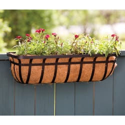 Panacea 48 in. W Steel Deck Rail Planter Black