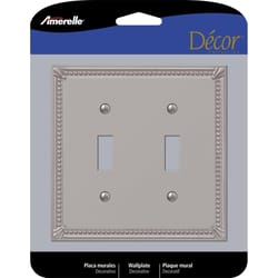 Amerelle Imperial Bead Brushed Nickel 2 gang Die-Cast Metal Toggle Wall Plate 1 pk