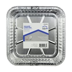 Home Plus Durable Foil 8 in. W X 8 in. L Square Cake Pan Silver 3 pk