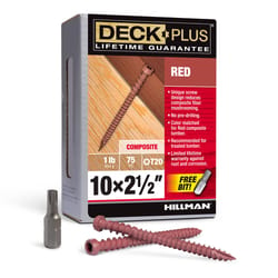 HILLMAN Deck Plus No. 10 Ga. X 2-1/2 in. L Red Star Flat Head Composite Deck Screws 1 lb 75 pk