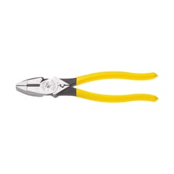 Klein Tools 9.33 in. Induction Hardened Steel High Leverage Side Cutting/Connector Crimping Pliers