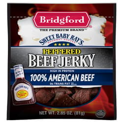 Bridgford Sweet Baby Ray's Peppered Beef Jerky 2.85 oz Bagged