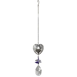 Woodstock Chimes Multi-color Crystal 4.5 in. Winged Heart Wind Chime