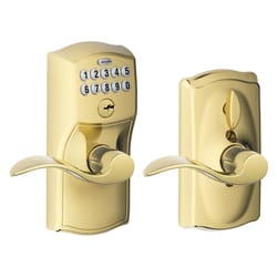Schlage FE Series Bright Brass Zinc Electronic Keypad Entry Lock