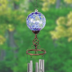 Exhart WindyWings Multicolored Glass/Metal 46.5 in. H Pearlized Honeycomb Glass Ball Wind Chime