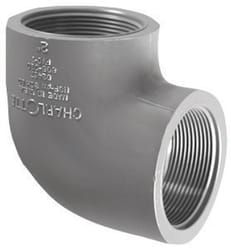 Charlotte Pipe Schedule 80 1-1/4 in. FPT X 1-1/4 in. D FPT PVC 90 Degree Elbow