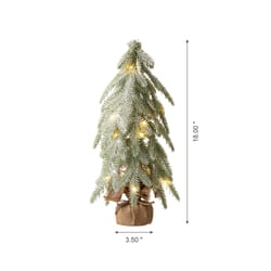 Glitzhome 1-1/2 ft. Full LED 20 ct Frosted Artificial Christmas Tree