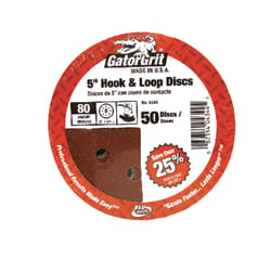 Gator 5 in. Aluminum Oxide Hook and Loop Sanding Disc 80 Grit Medium 50 pk