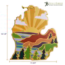 Totally Bamboo Summer Stokes 11.75 in. L X 13.25 in. W X 0.63 in. Bamboo Michigan Serving & Cutting