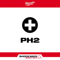 Milwaukee Shockwave Phillips #2 X 3-1/2 in. L Impact Power Bit Steel 1 pc