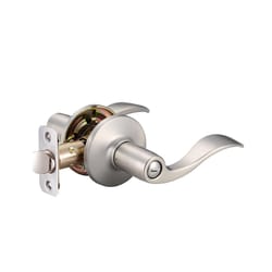 Ace Wave Lever Satin Nickel Privacy Lock 1.75 in.