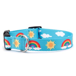 Up Country Blue Rainbows and Sunshine Nylon Dog Collar Medium