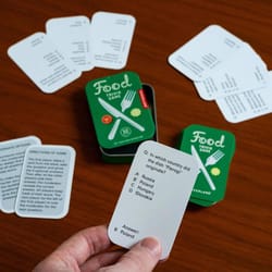 Kikkerland Food Trivia Card Game Green/White