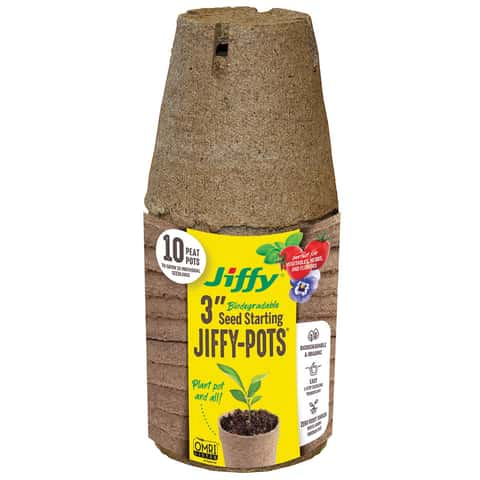 Jiffy 3 Peat Pots, (12 Pack)